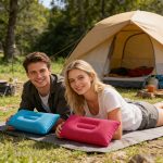 2pcs Inflatable Travel Pillows, Portable Ultra-Light Air Camping Pillow, with Neck And Lumbar Support, Washable Air Pillow, Suitable for Airplane, Car, Office Nap, Hiking, Backpacking, Multifunctional Travel Pillow, Suitable for Various Occasions