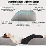 Inflatable Leg Elevation Pillow - Grey with Blue & Black Design, Ideal for Sleeping, Reading, Camping - Microfiber Back Cushion for Hip & Knee Support | Modern & Durable Pillow