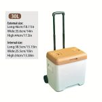 Commercial Insulated Cooler Box for Outdoor Camping, Vehicle Use, and Sea Fishing, Large Capacity Ice Chest with Wheels and Pull Handles
