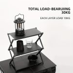 1pc 2-in-1 Portable Folding Storage Shelf - Aluminum Alloy 3-Tier Utility Rack, Casual Style, Foldable Outdoor Camping Table, Picnic and BBQ Essential - For Camping, Picnics & BBQs - Suitable for Outdoor Enthusiasts - Great Gift for Campers & Hikers