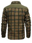 Men's American Size Autumnu002FWinter Fleece-Lined Warm Plaid Jacket, Hunting