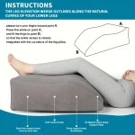 Inflatable Leg Elevation Pillow - Grey with Blue & Black Design, Ideal for Sleeping, Reading, Camping - Microfiber Back Cushion for Hip & Knee Support | Modern & Durable Pillow