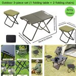 3pcs Portable Folding Camping Table | Lightweight Iron Picnic Table, Foldable Design Suitable for Outdoor Camping, Beach BBQ, Tailgate Parties, Hiking