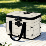 Large-Capacity Insulated Thermal Storage Box & Portable Cooler Suitable for Outdoor Camping, Office, Picnic - Reusable PET Suitcase Tote with Flip-Top Lid, Sealed Bag for Parties, Travel, Non-Food Contact Container Design, 2D Flat