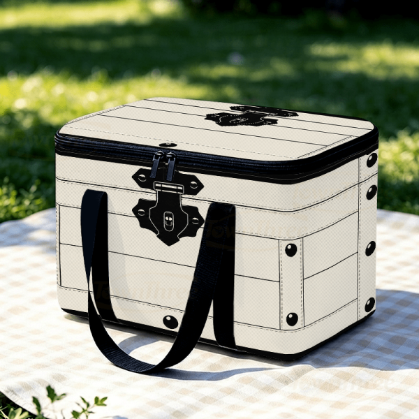Large-Capacity Insulated Thermal Storage Box & Portable Cooler Suitable for Outdoor Camping, Office, Picnic - Reusable PET Suitcase Tote with Flip-Top Lid, Sealed Bag for Parties, Travel, Non-Food Contact Container Design, 2D Flat