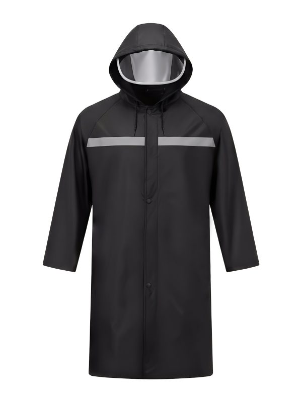 Long Hooded Raincoat High Quality Emergency Rain Jacket Poncho for Men Adults-Durable PVC Material,Hiking, Cycling, Fishing & Outdoor Activities,Suitable for 4 Seasons