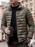 Men's Camouflage Casual Sport Jacket, Featuring a Small Stand-up Collar Design - a Classic and Versatile Windbreaker with Zippered Pockets for Easy Carrying and Storage. This Loose-fitting Warm Jacket Offers a Regular Fit, Ideal for Casual Outdoor