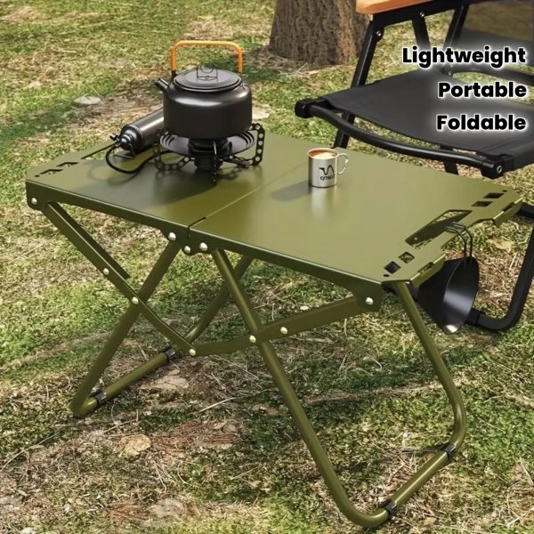3pcs Portable Folding Camping Table | Lightweight Iron Picnic Table, Foldable Design Suitable for Outdoor Camping, Beach BBQ, Tailgate Parties, Hiking