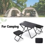 3pcs Portable Folding Camping Table | Lightweight Iron Picnic Table, Foldable Design Suitable for Outdoor Camping, Beach BBQ, Tailgate Parties, Hiking