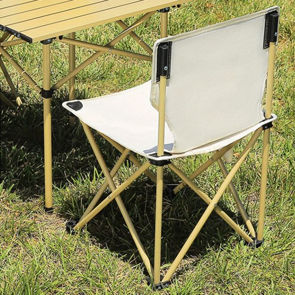 1 Set of 3pcs 20.88 X 20.09 X 19.7 Inch Sets Non-Slip Feet Spacious Desktop Table And Chair Set Fishing BBQ Hiking Folding Stool Table Set Camping Furniture