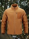 Men's Tactical Fleece-Lined Sweatshirt - Breathable, Warm Pullover with Side Zipper Pockets for Hunting & Outdoor Activities, Perfect for Fallu002FWinter, Spring & Autumn, Regular Fit, Sporty Style, Outdoor Activity, Crew Neck, Long Sleeve