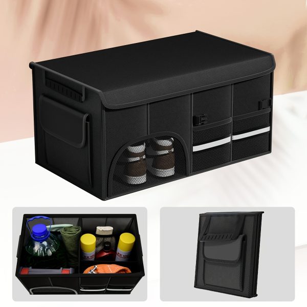 A Collapsible Trunk Storage Box with Dual Compartments - a Durable, Foldable Storage Solution That Allows for Easy Access And Maximum Organization - Perfect for Outdoor Camping And Everyday Use, a Shoe Storage Box for The Trunk