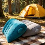 1pcu002F2pcs Thicker And Larger Portable Air Pillows with Press-To-Inflate Design. Multi-Functional Triangular Shape with Adjustable Support Position, Providing Back Support And Head Elevation. Suitable for Bed, Travel, And Camping