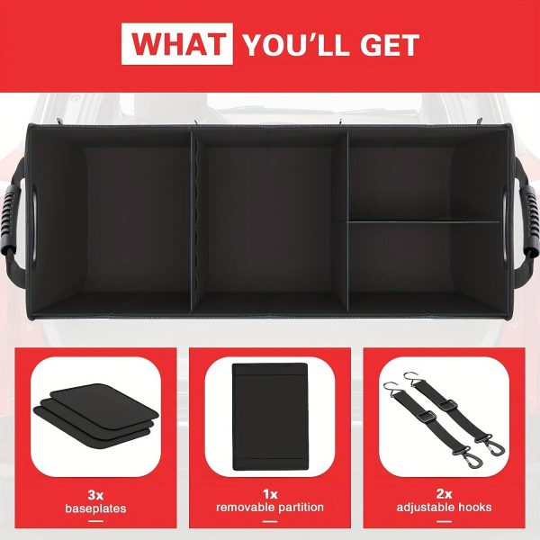 1 Foldable Car Organizer Box, SUV Vehicle Storage Box, Large Capacity Car Organizer, Outdoor Camping Picnic Storage Box
