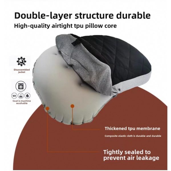Portable Inflatable Pillow - Outdoor Camping, Portable Detachable Travel Nap, Train and Airplane Sleeping Lumbar Cushion Pillow - Suitable for Different Ages